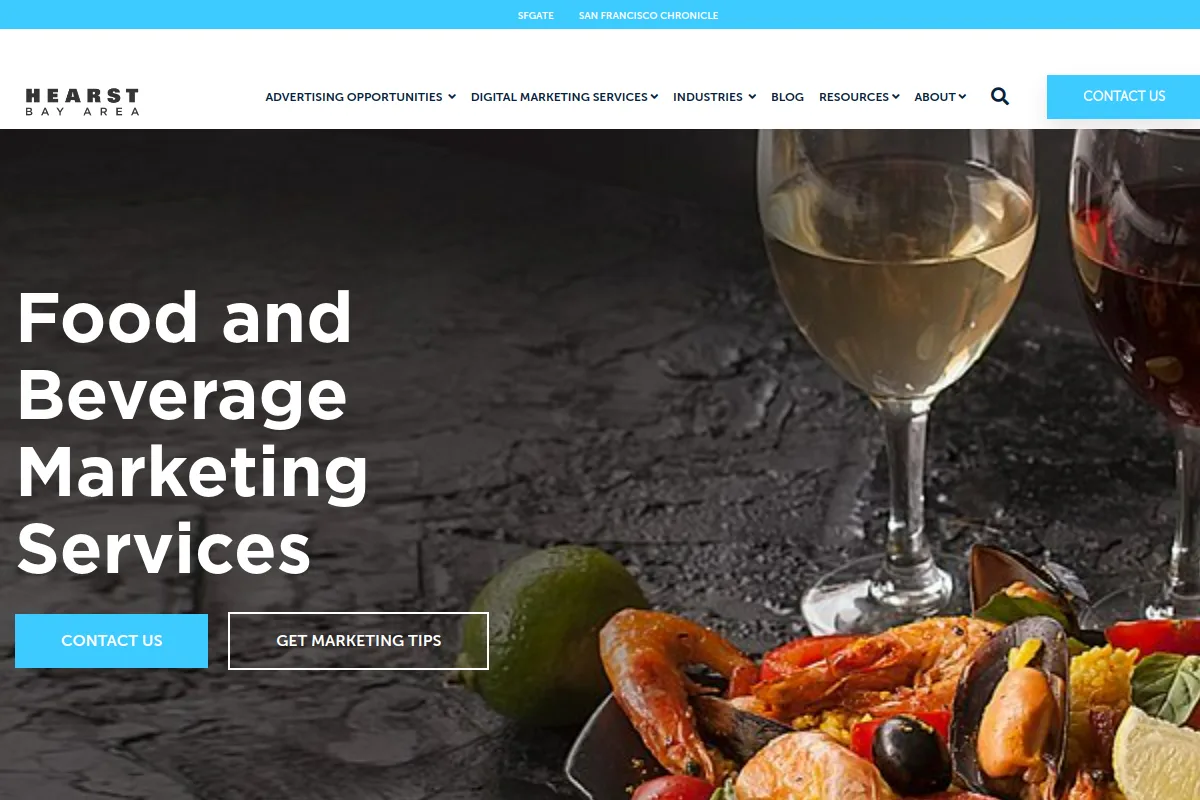 Website screenshot of marketing.sfgate.com