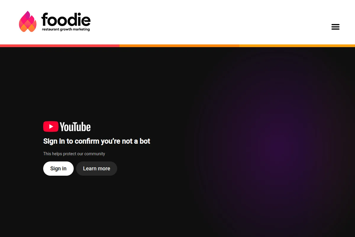 Website screenshot of foodie.agency