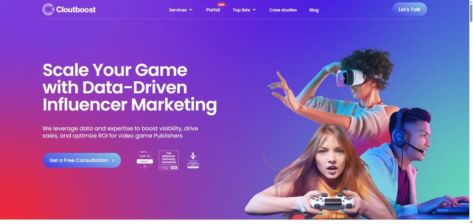 screenshot of cloutboost.com