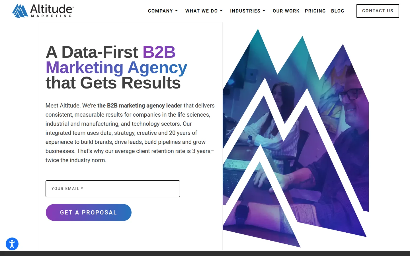 Altitude Marketing data-first B2B marketing agency homepage
