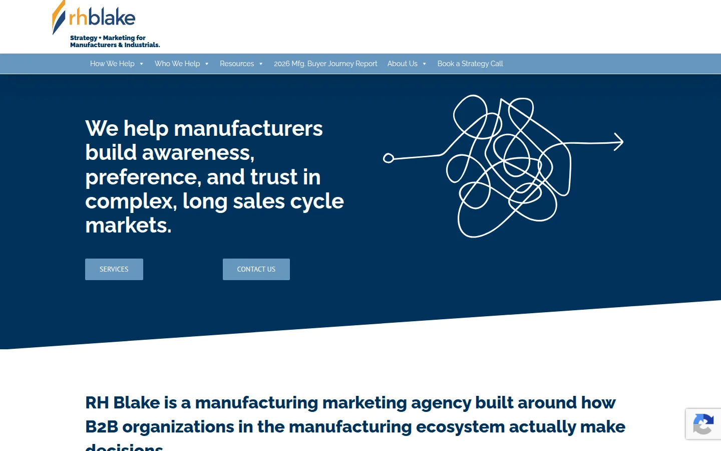 RH Blake manufacturing marketing agency homepage
