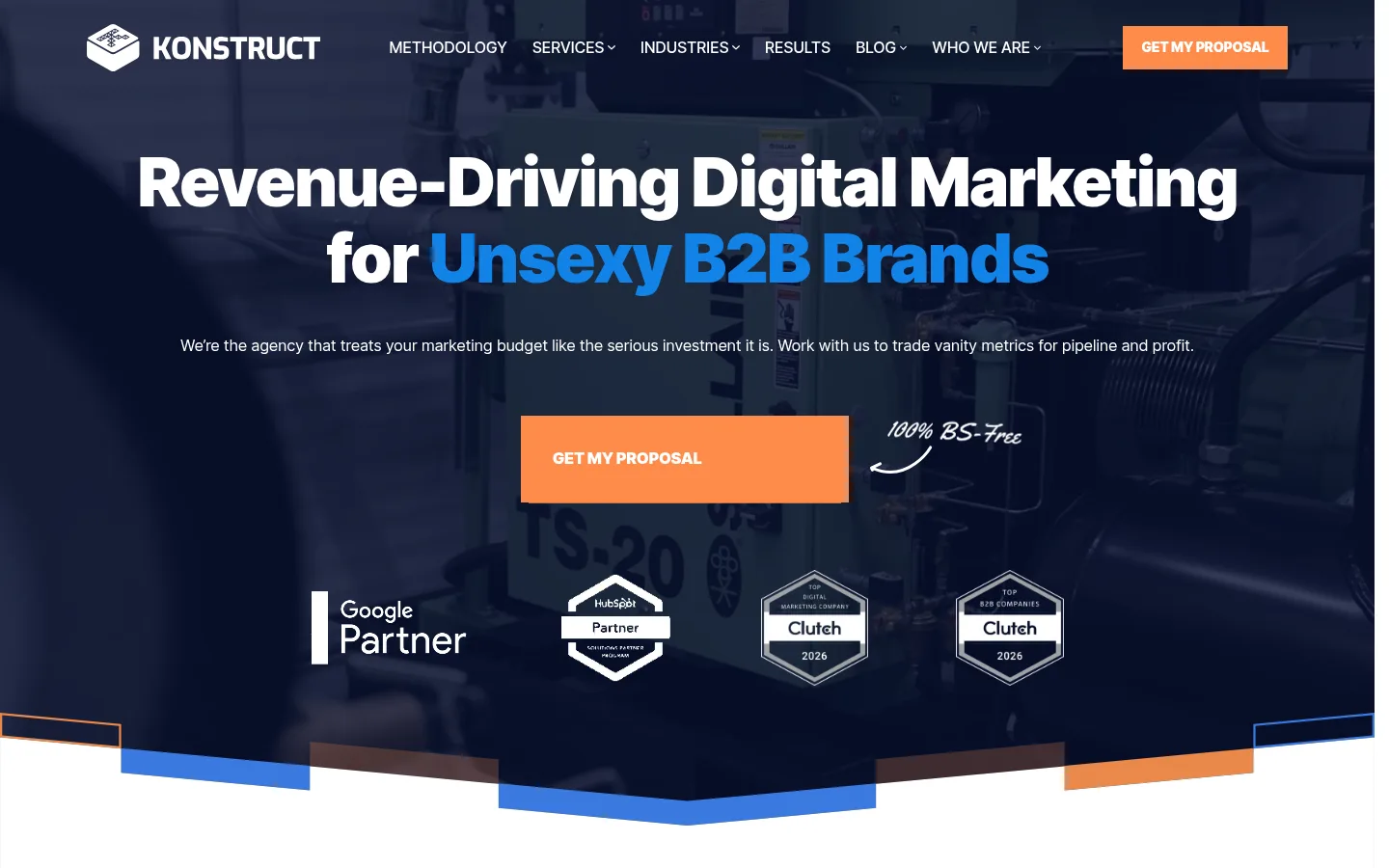 Konstruct Digital revenue-driving B2B digital marketing homepage