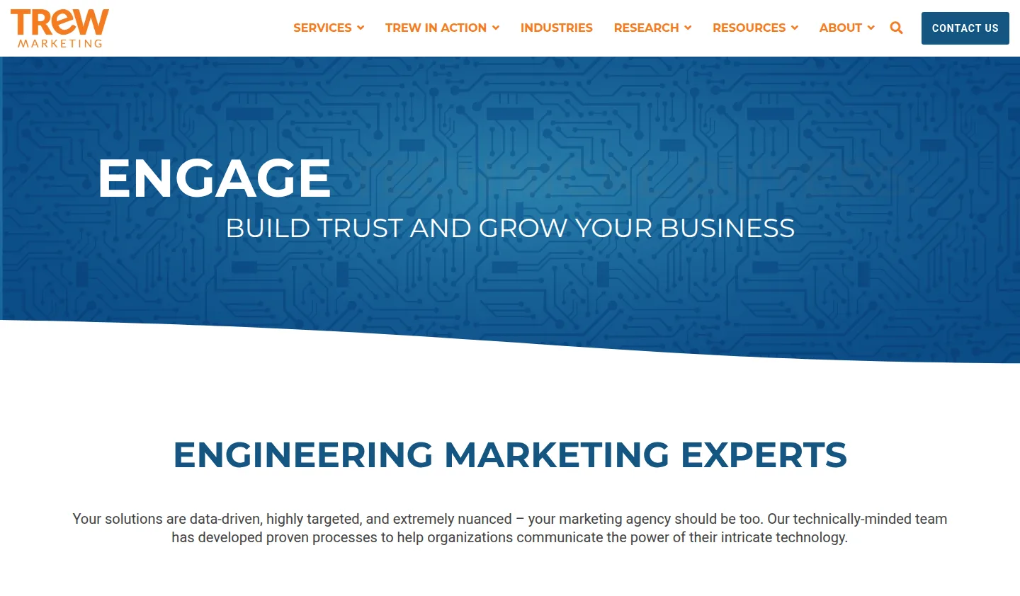 TREW Marketing engineering marketing experts homepage